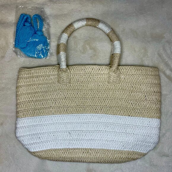 Altru Made For Good Woven Tote Bag with Blue Tassel - Picture 2 of 5